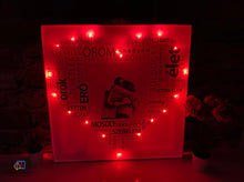 Load image into Gallery viewer, Szöveges vászonkép piros színes LED világítással