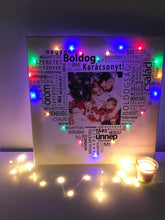 Load image into Gallery viewer, Karácsonyi szöveges vászonkép színes LED világítással