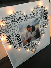 Load image into Gallery viewer, Szöveges vászonkép a szerelmeseknek LED világítással