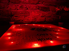 Load image into Gallery viewer, Szöveges vászonkép piros színes LED világítással