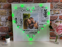 Load image into Gallery viewer, Szöveges vászonkép zöld színes LED világítással
